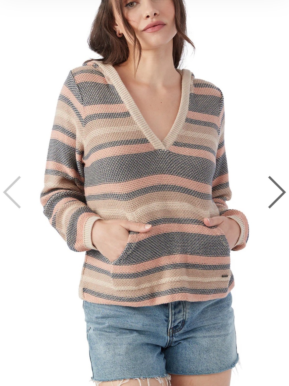 O'Neil Striped Beach Hoodie Size Small